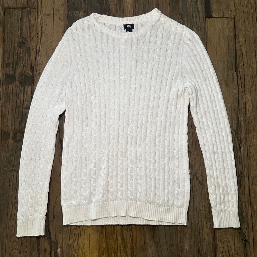 H&M Off-White Cable Knit Pullover